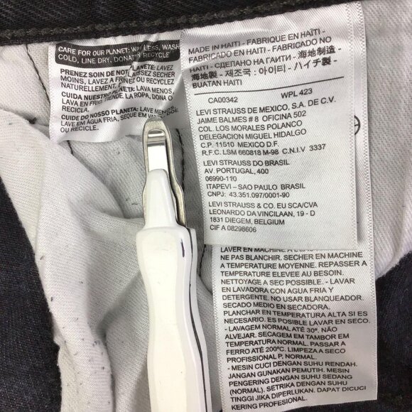 Vtg Levi Strauss 501 Jeans 34x30 Faded Black Button Fly Hi Rise Straight - Picture 5 of 8